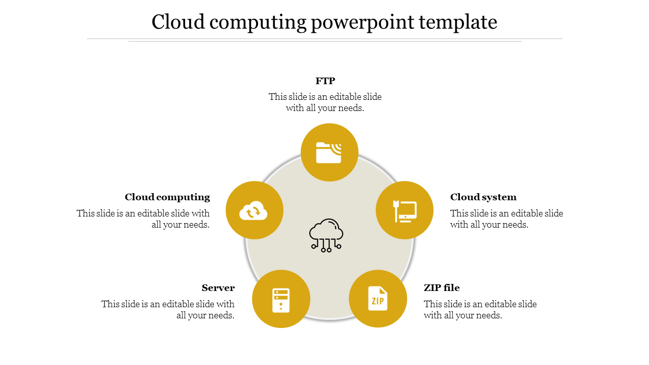 cloud computing powerpoint template-Yellow